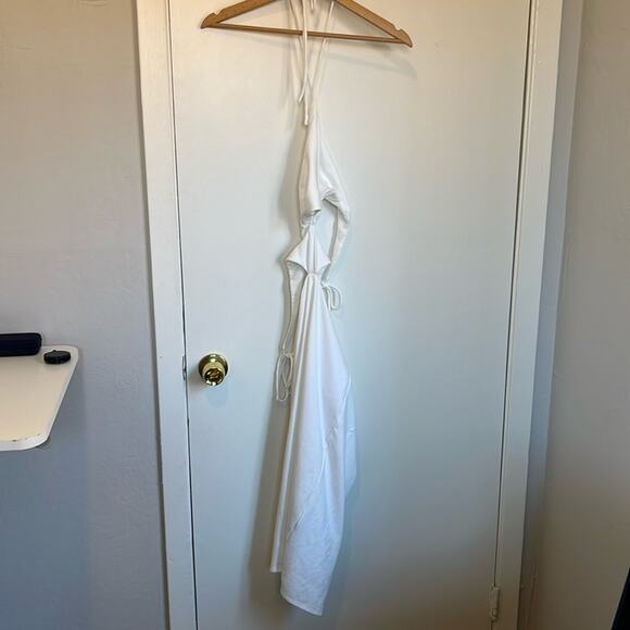h:ours Silvana Halter Spaghetti Strap Cut Out Midi Dress Size Small White - Picture 4 of 7